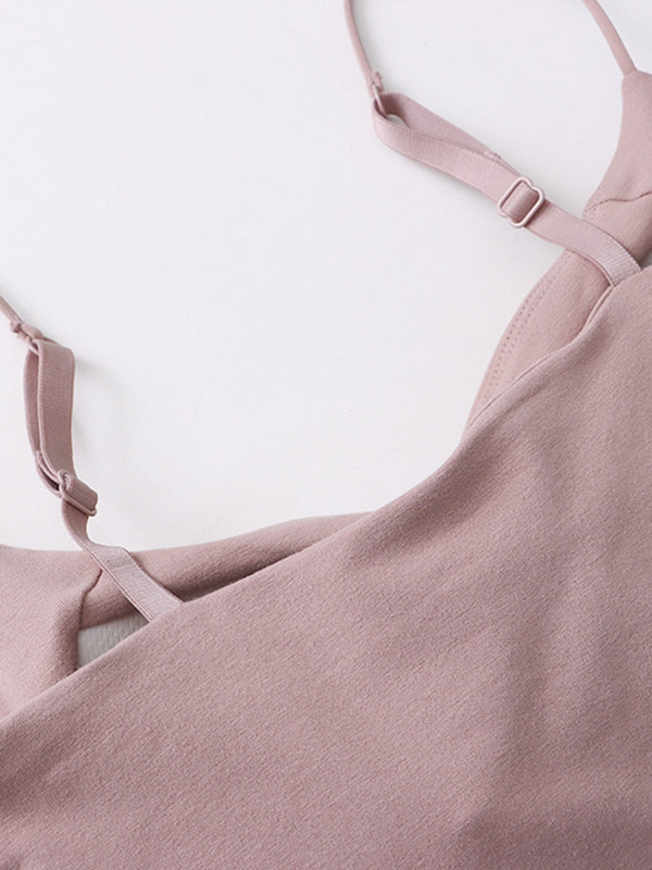 Adjustable Solid Color Skinny Spaghetti-Neck Vest Top