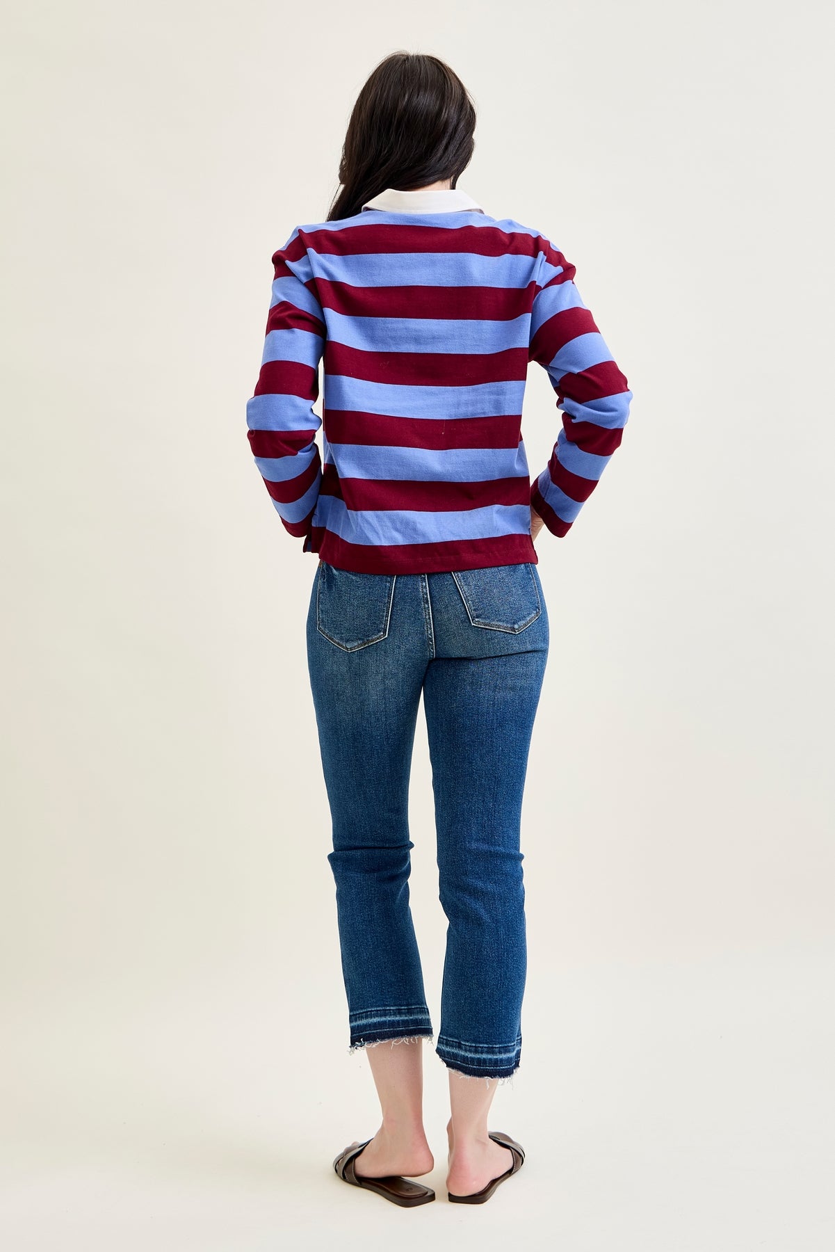 Aurora High Rise Vintage Wash Kick Flare With Released Hem