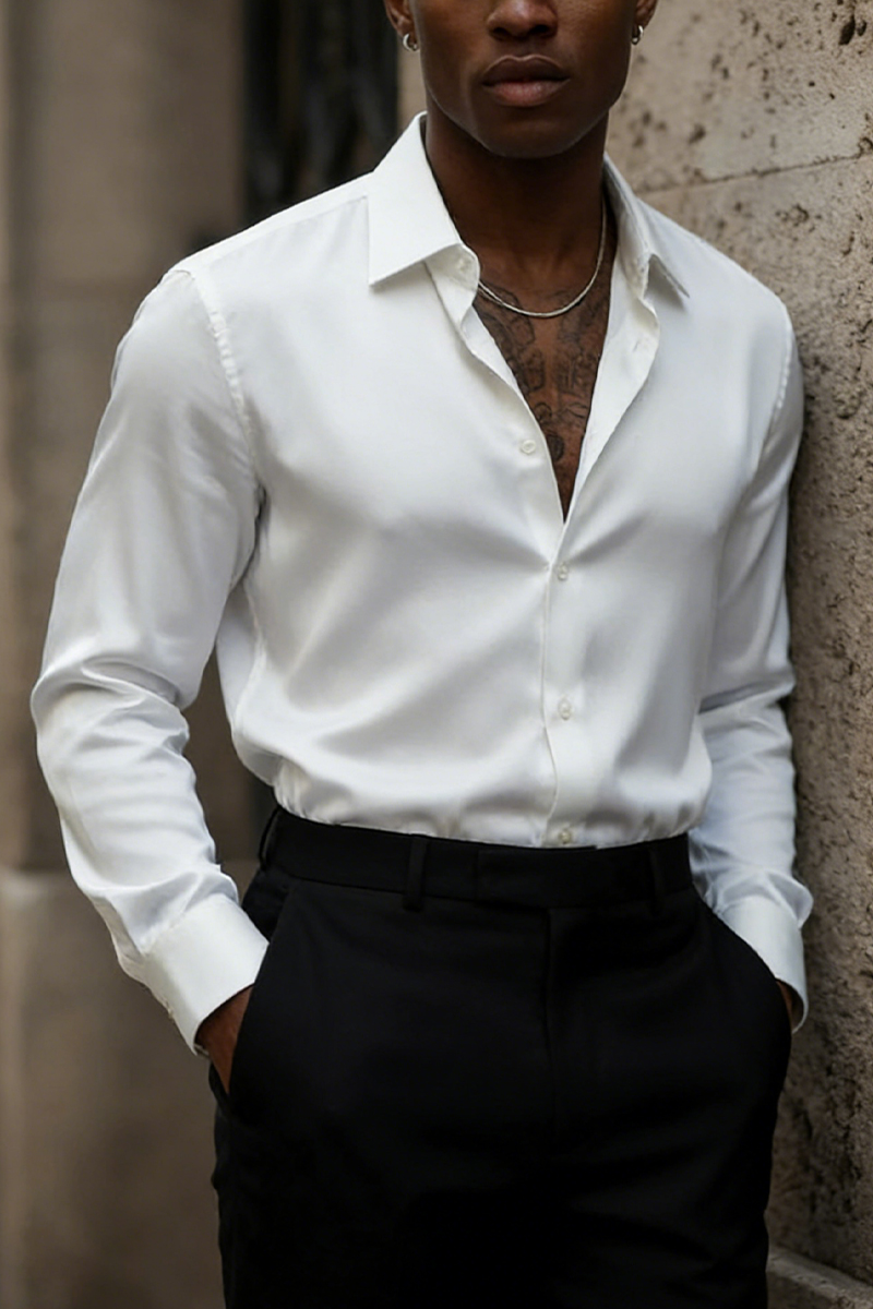 Men's Glossy Business Casual Wrinkle-resistant Shirt