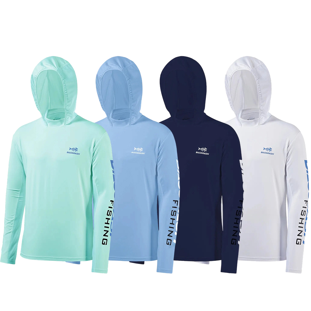 UPF 50+ Men’s UV Sun Protection Long Sleeve Hooded Fishing Shirts