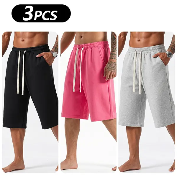 Men's Solid Pocket Waist Shorts, Lightweight Breathable Shorts