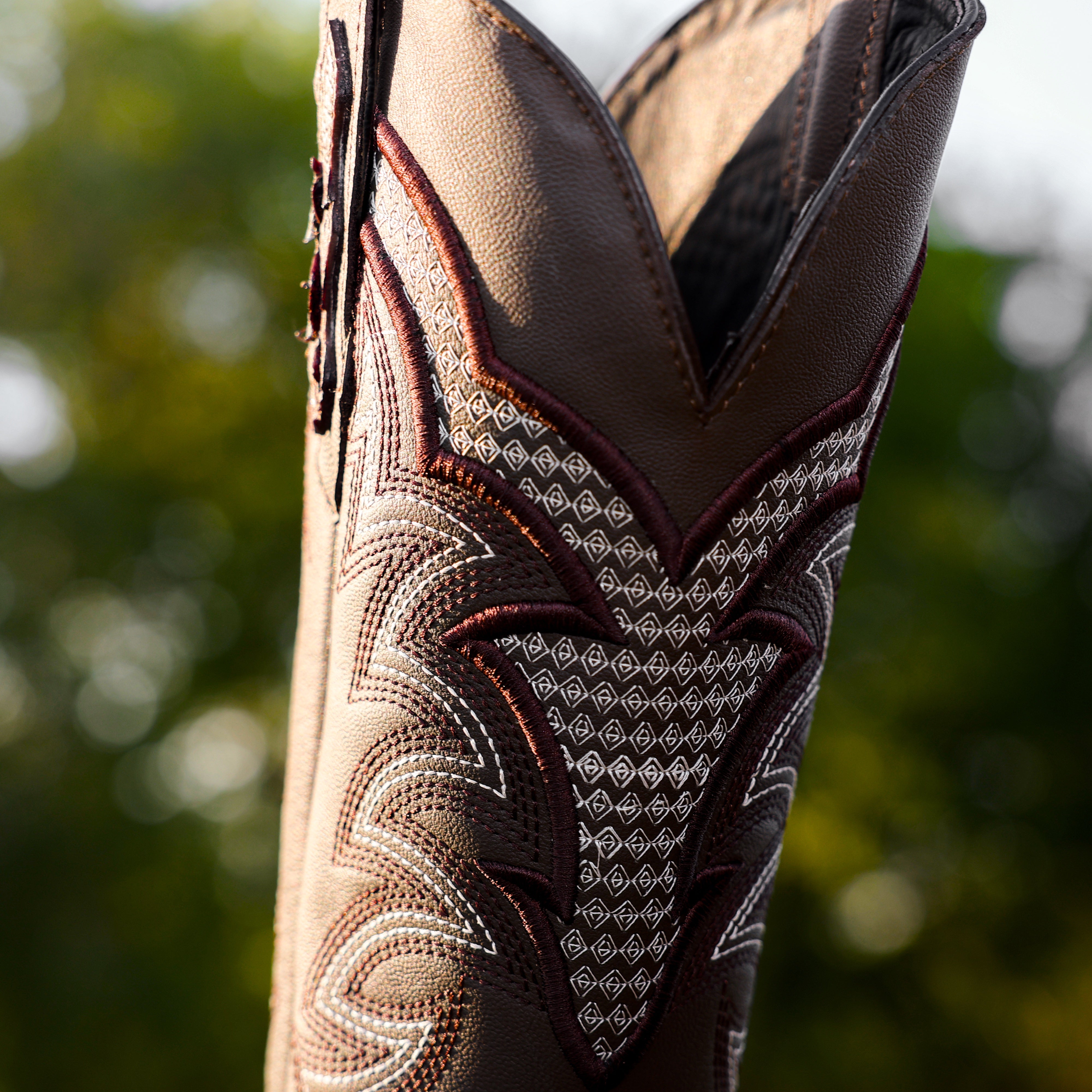 Brown Python Leather Boots - Square Toe