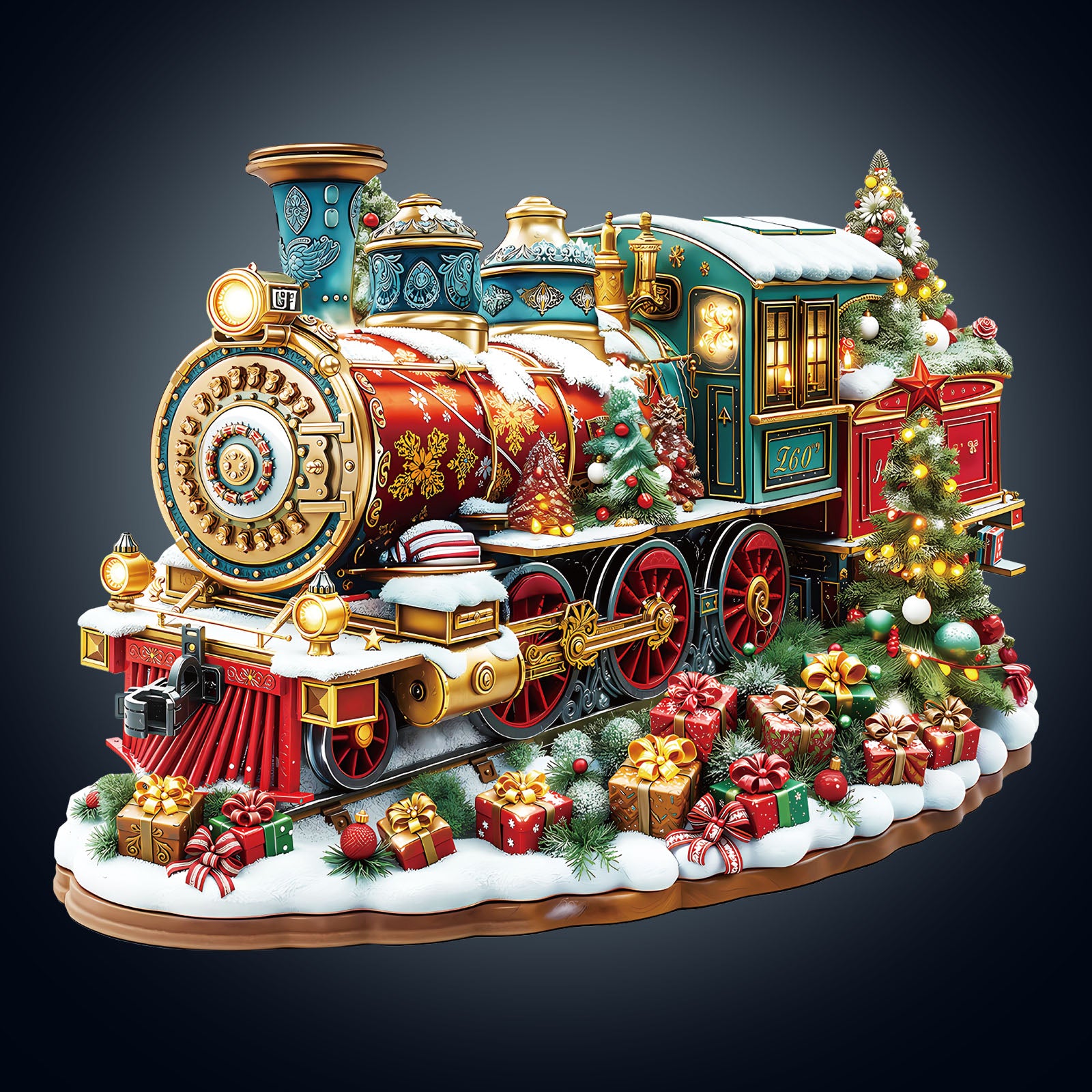 Christmas Train Wooden Jigsaw Puzzle