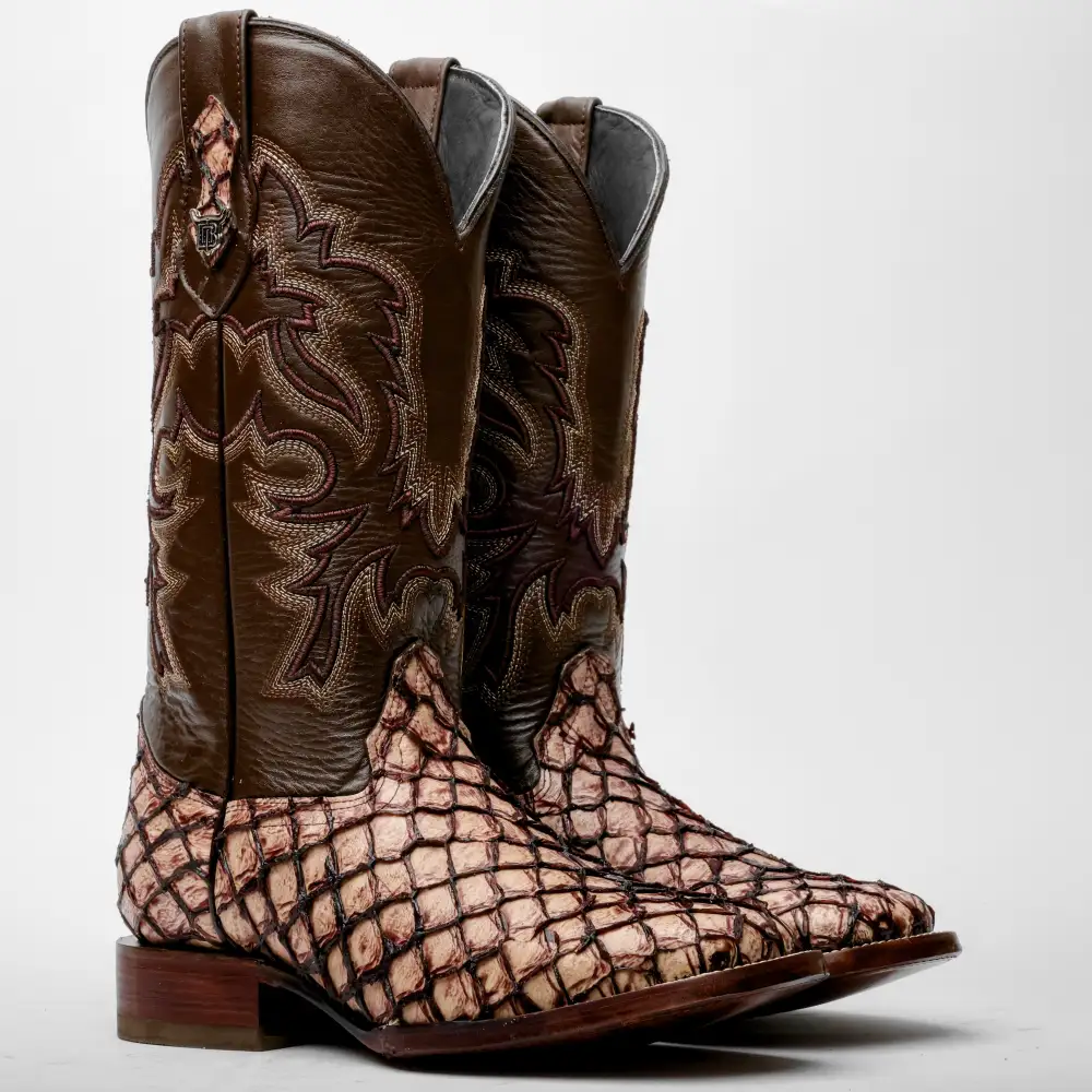 Orix Mini Pirarucu Leather Boots - Square Toe