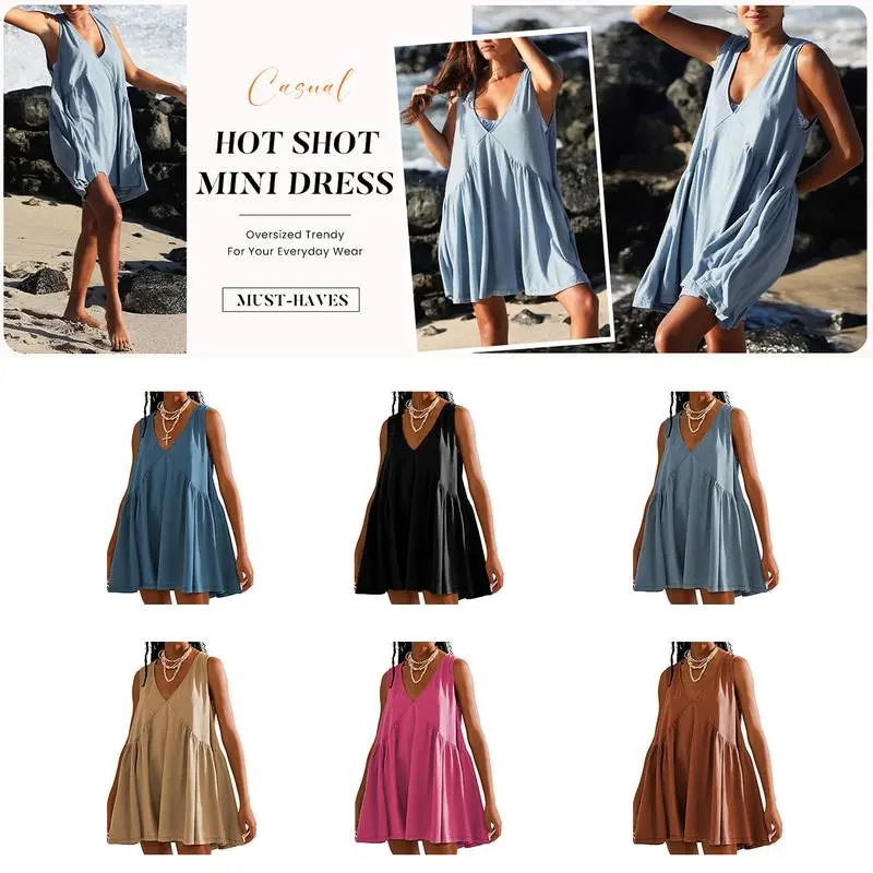 Womens Summer Sleeveless Mini Dress (Less than $3 each!)
