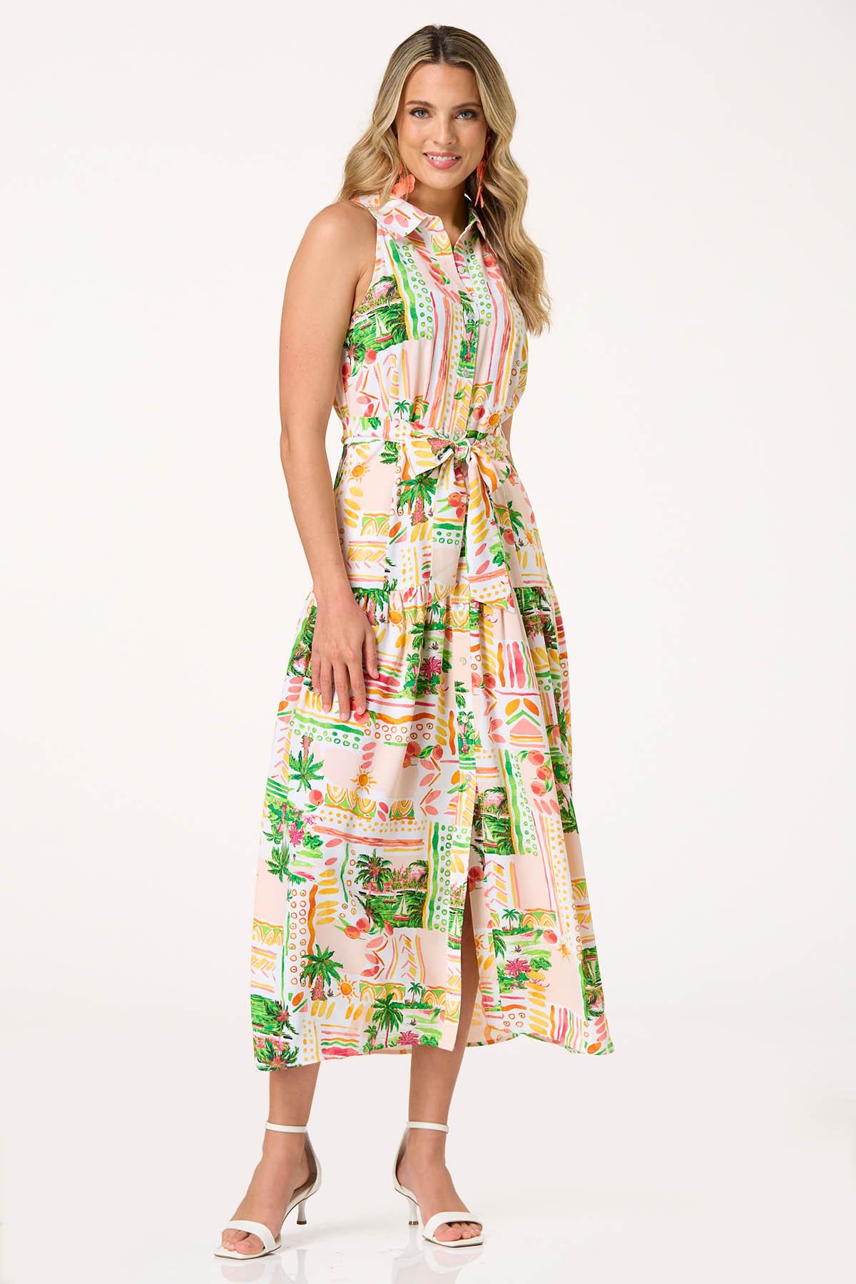 Island Sun Belted- Tie Dress