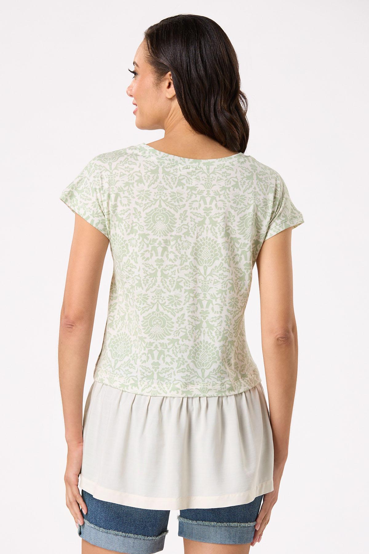 Floral Eyelet Layered Top