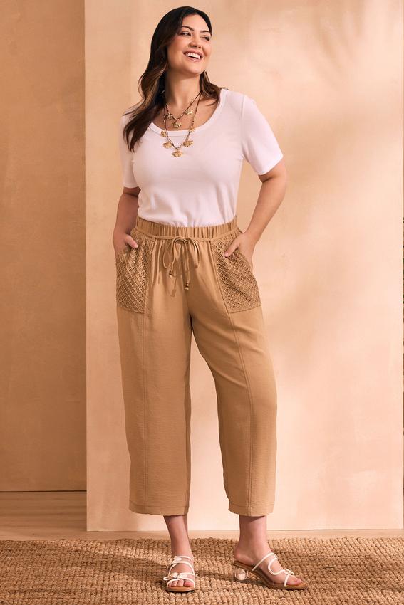 Plus Size Crochet Pocket Pants
