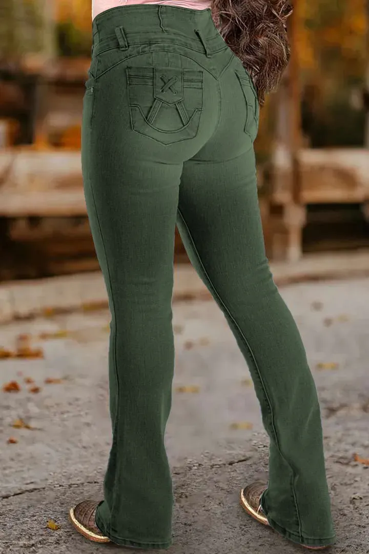 🔥High-Waist Button Fly Flare Jeans 7-Pack Only $24.99