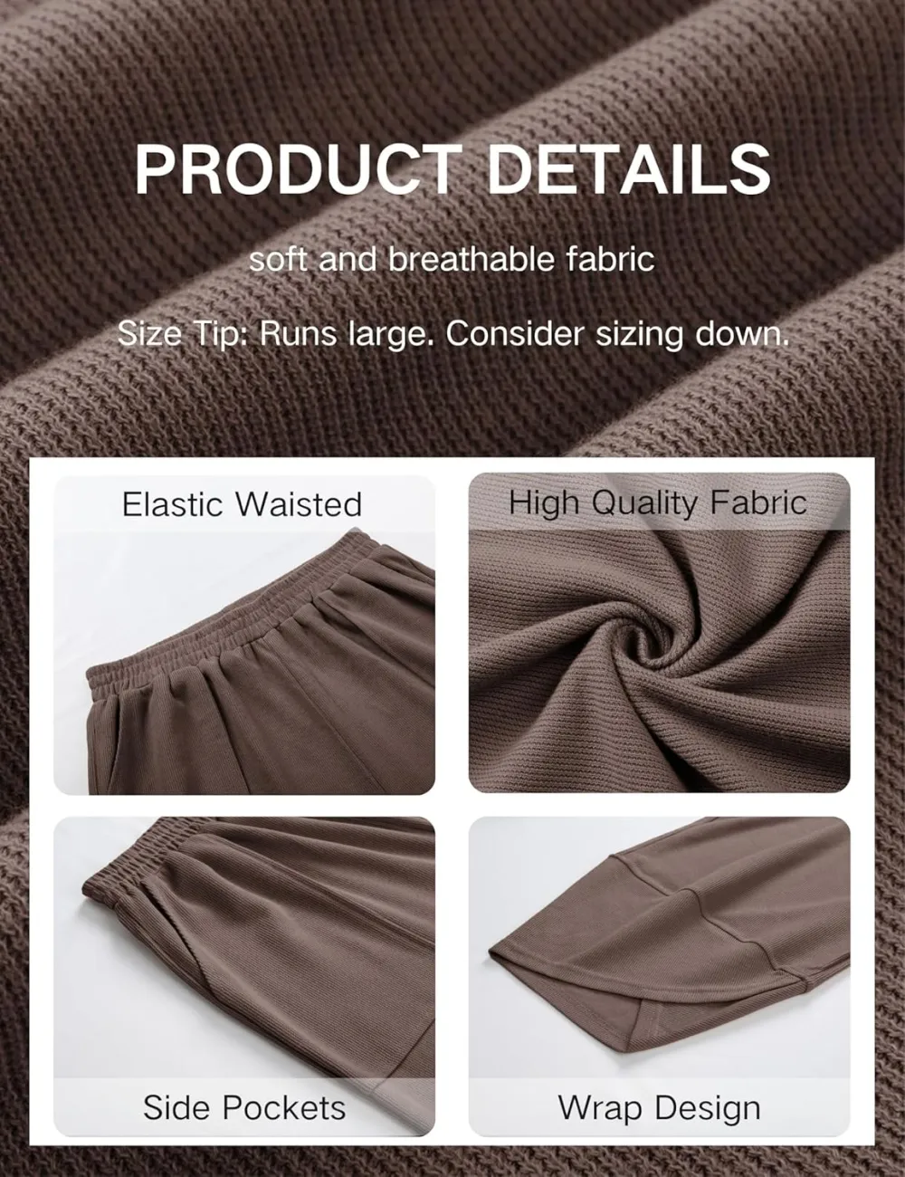 Women's Wide Leg Harem Pants Casual Palazzo Pants with Pockets High Waist Relaxed Fit