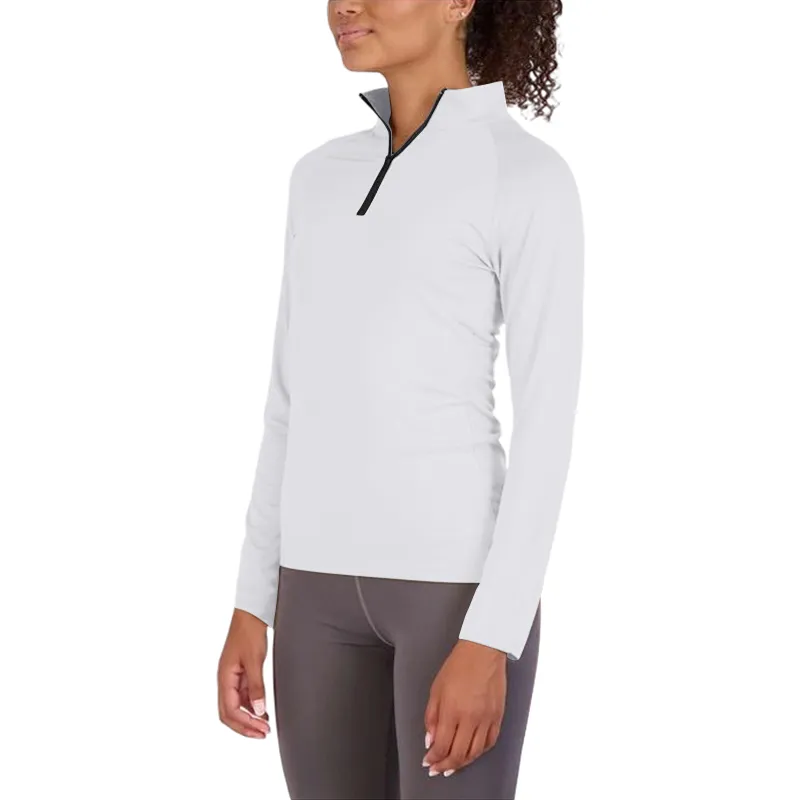 Womens Dry-Fit Long Sleeve Quarter Zip & Full Zip Up Hoodie Workout Jacket (Available in Plus)