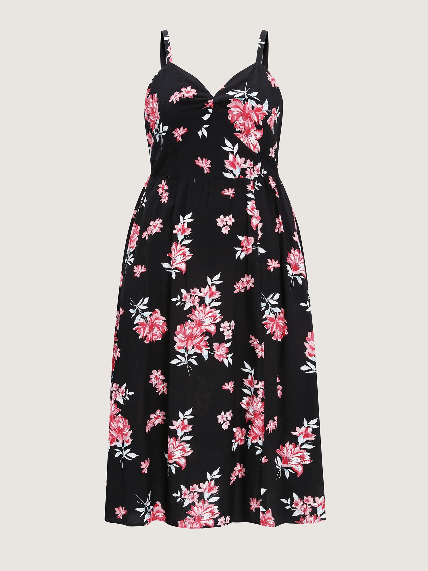 Pure Floral Romance Twist-Front Midi Dress