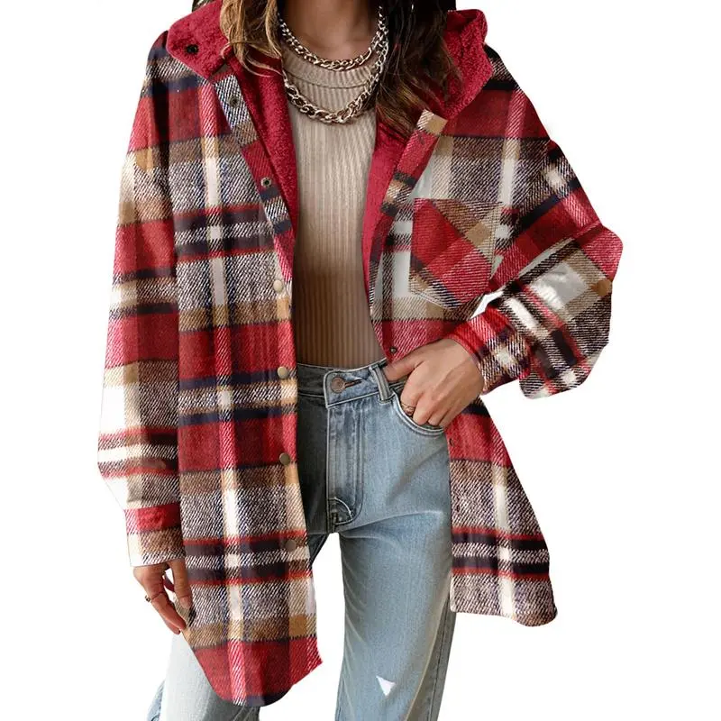 Women's Flannel Hooded Plaid