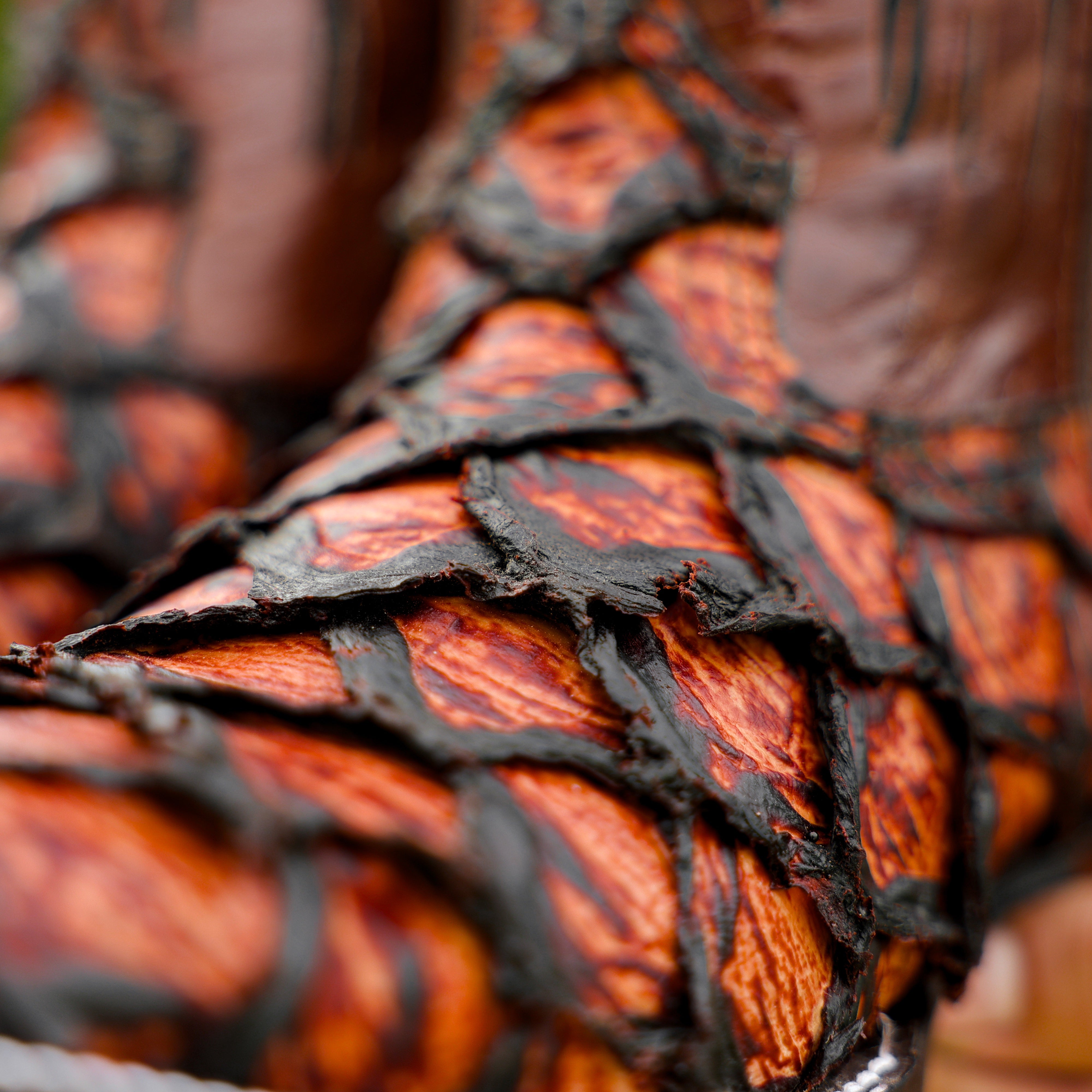 JUMBO Cognac Pirarucu Leather Boots - Square Toe