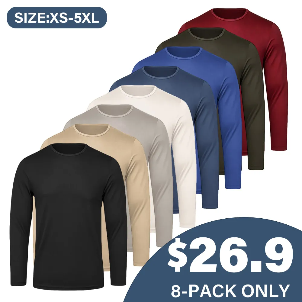 8-pack of men's long-sleeved T-shirts
