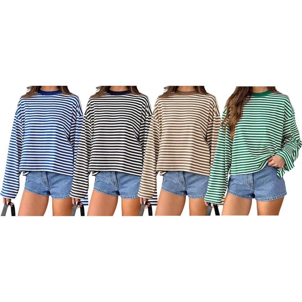 Ladies Fall Casual Striped Top