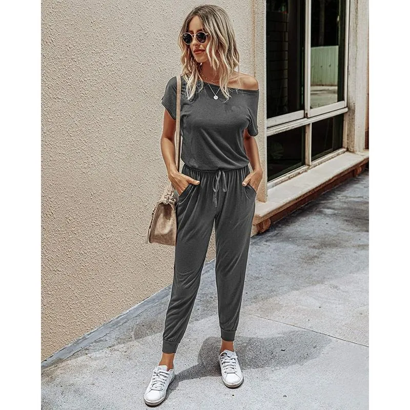 Women's Jumpsuit Elastic Waist Stretchy Loose Minimalist Comfy Clothes Casual Outdoor Lightweight Romper