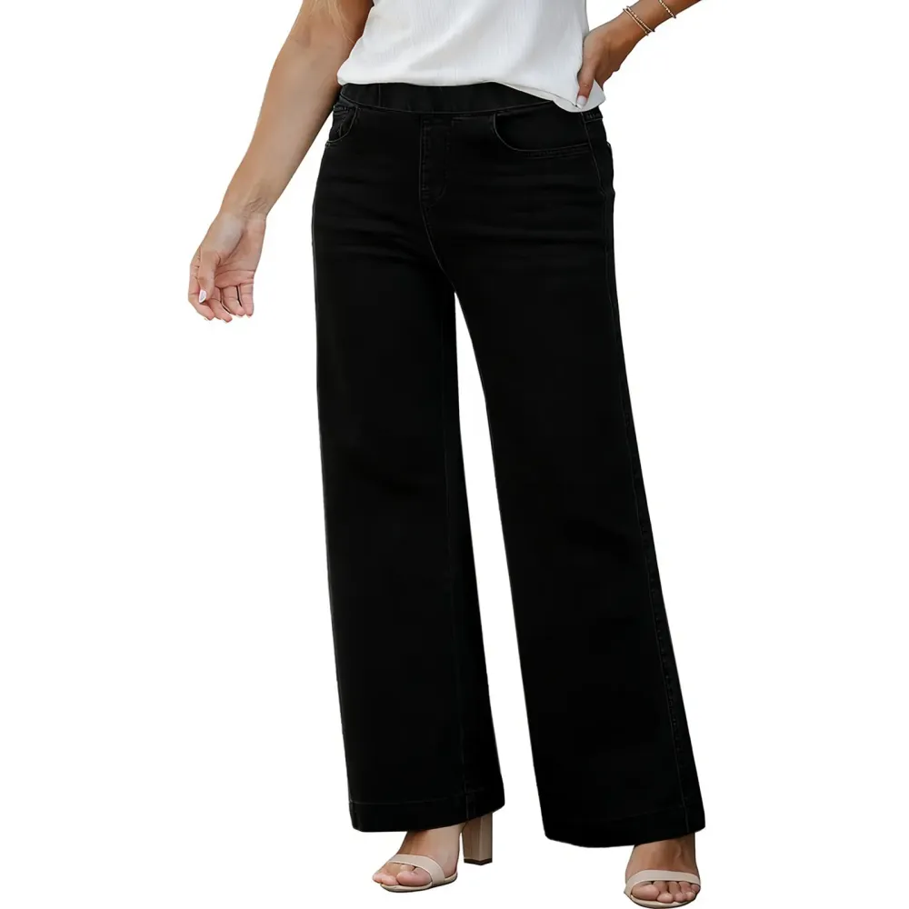 Plus Size Straight-Leg High-Waisted Stretch Jeans for Women