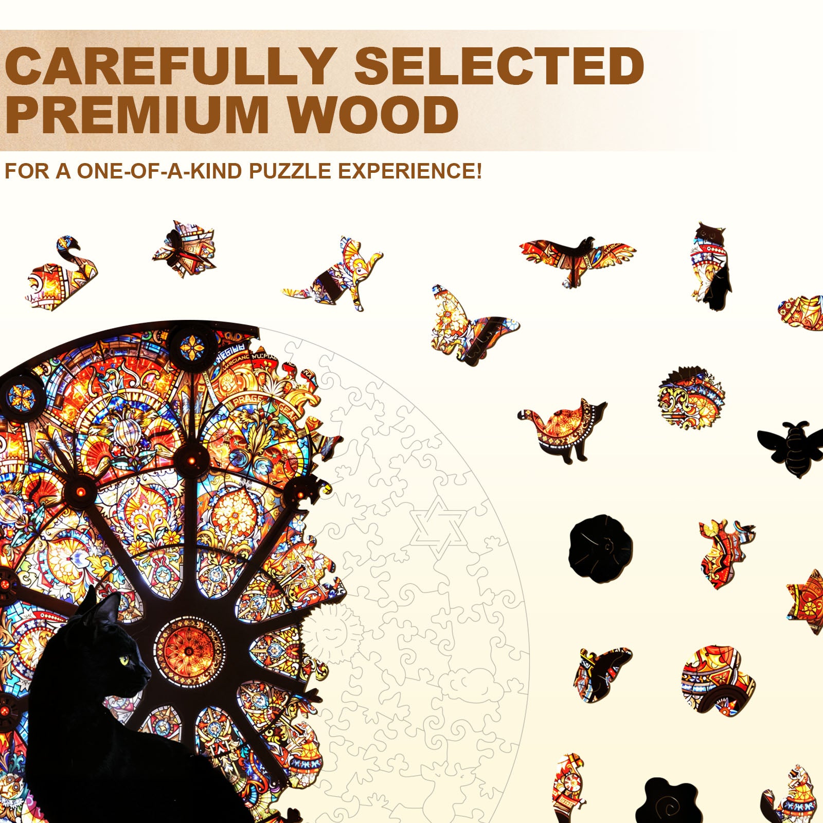 Church Cat Wooden Jigsaw Puzzle