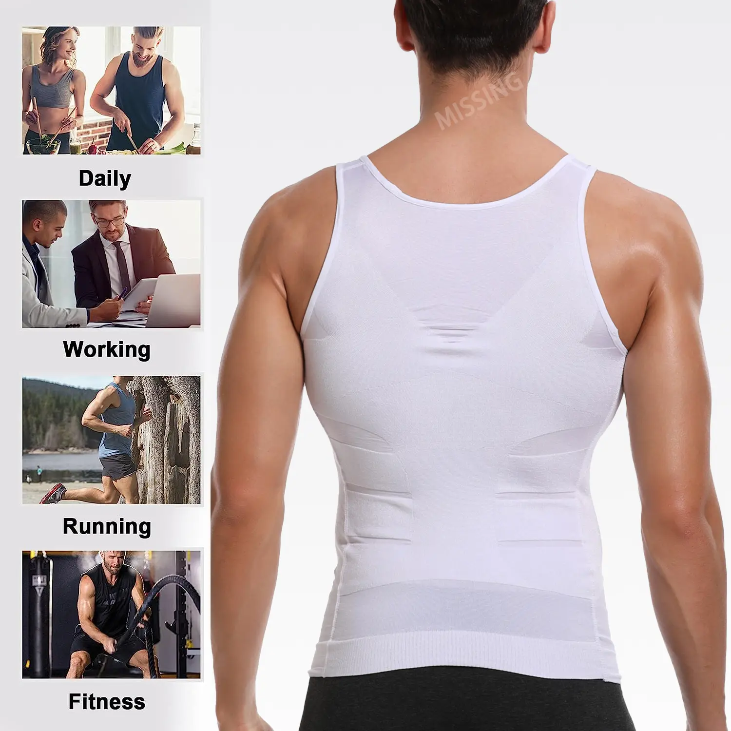 🔥8-Pack $24🔥Men's Sleeveless Shirt Shapewear Breathable Sport Vest