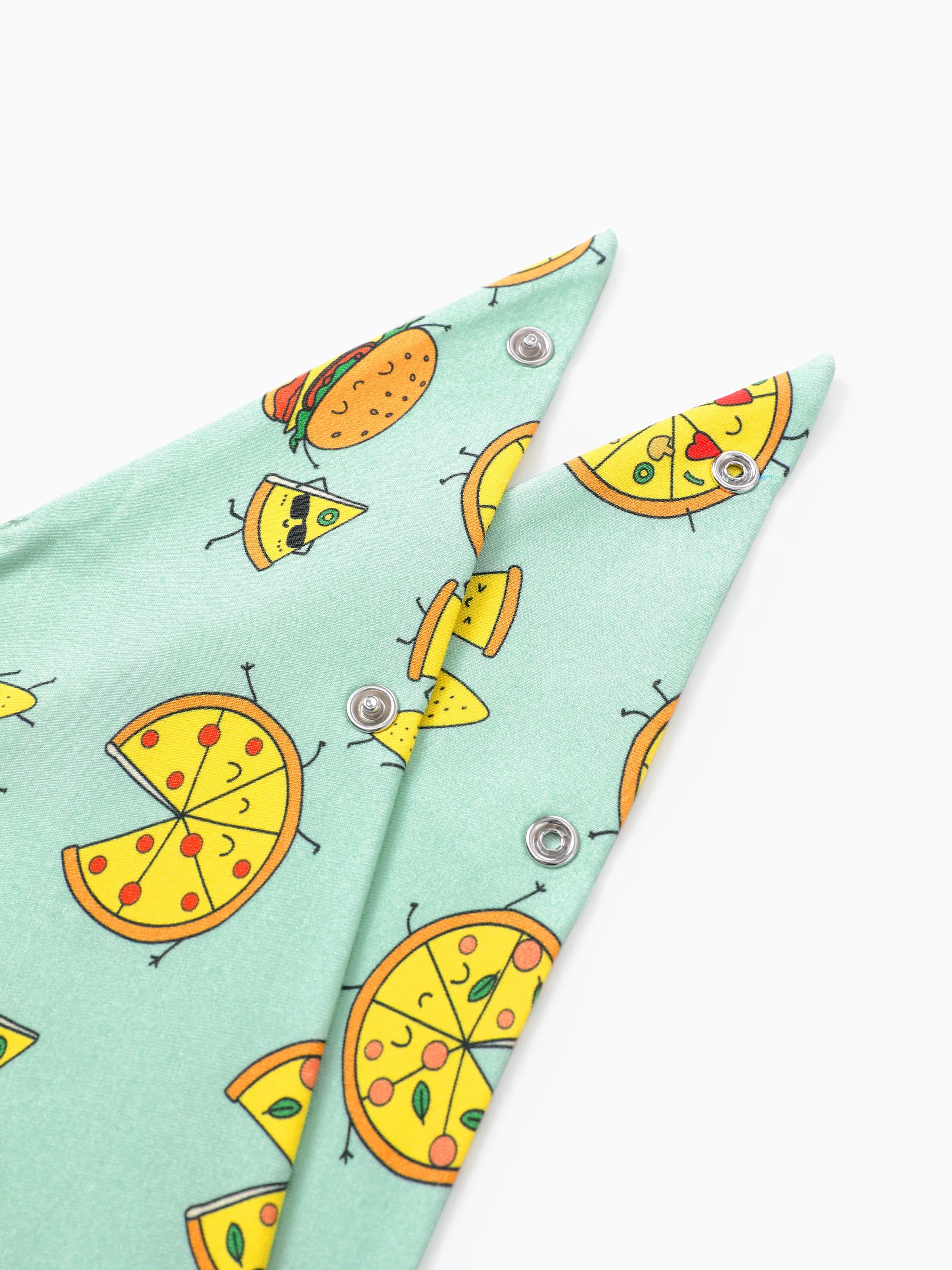 Bamboo Family Mint Green PJs Cute Cartoon Food Theme Print Short Sleeve & Long Pants Sleepwear Matching Pajama set (Snug-Fitting for Children) Light Blue