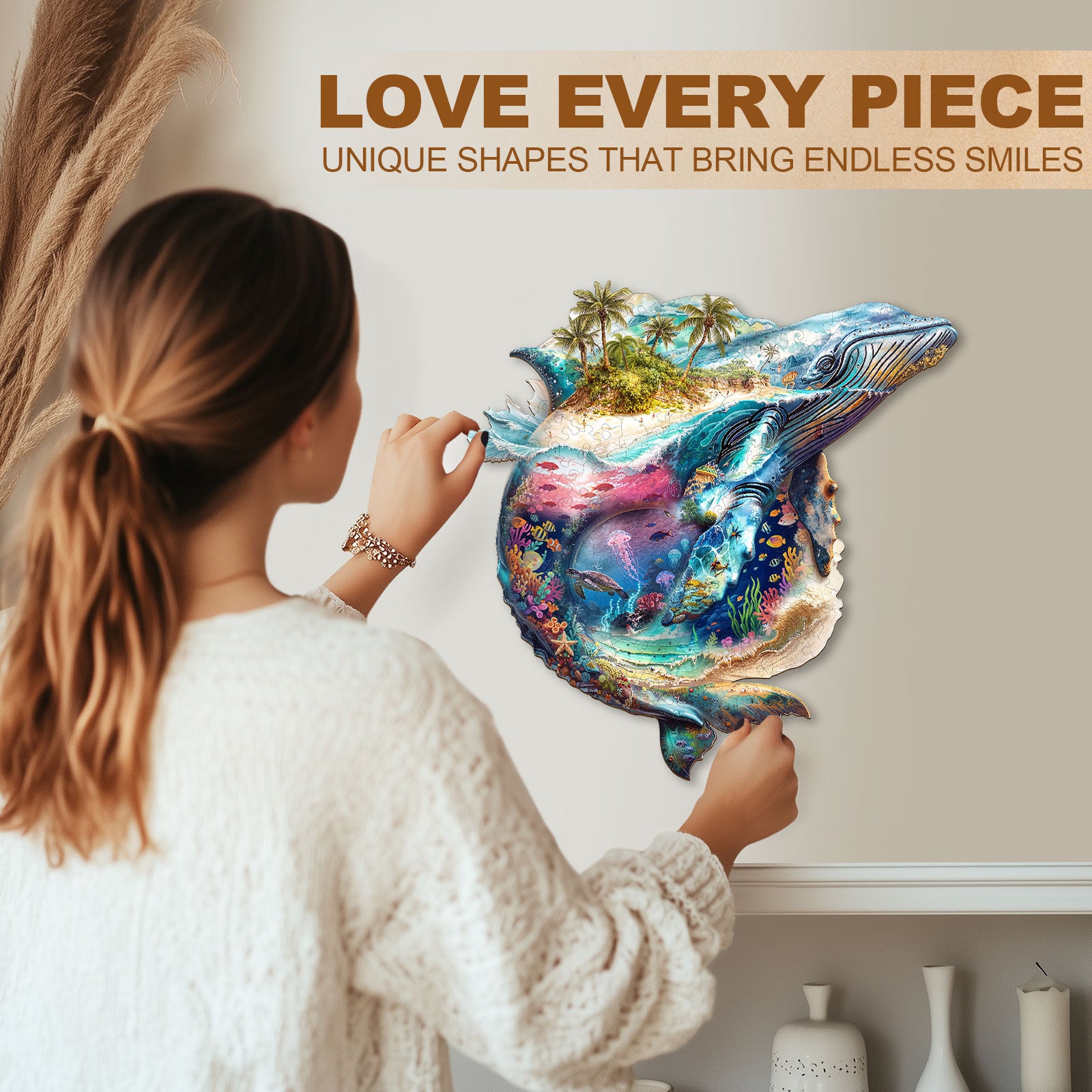 Sea Of Whales Wooden Jigsaw Puzzle