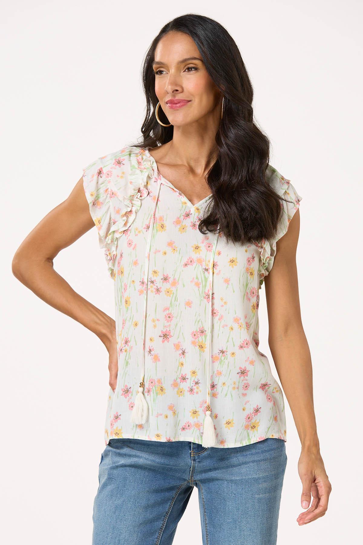 Ruffled Floral Poet Top