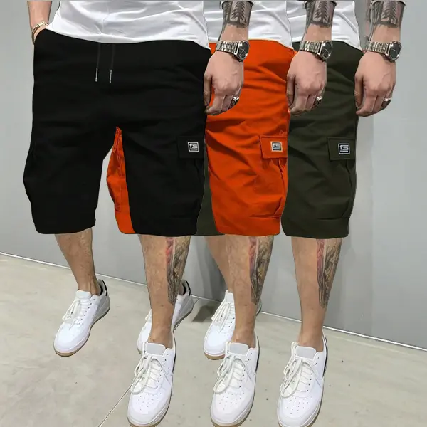 Men’s Summer Lightweight 3-Pack Cargo Shorts with Multiple Pockets