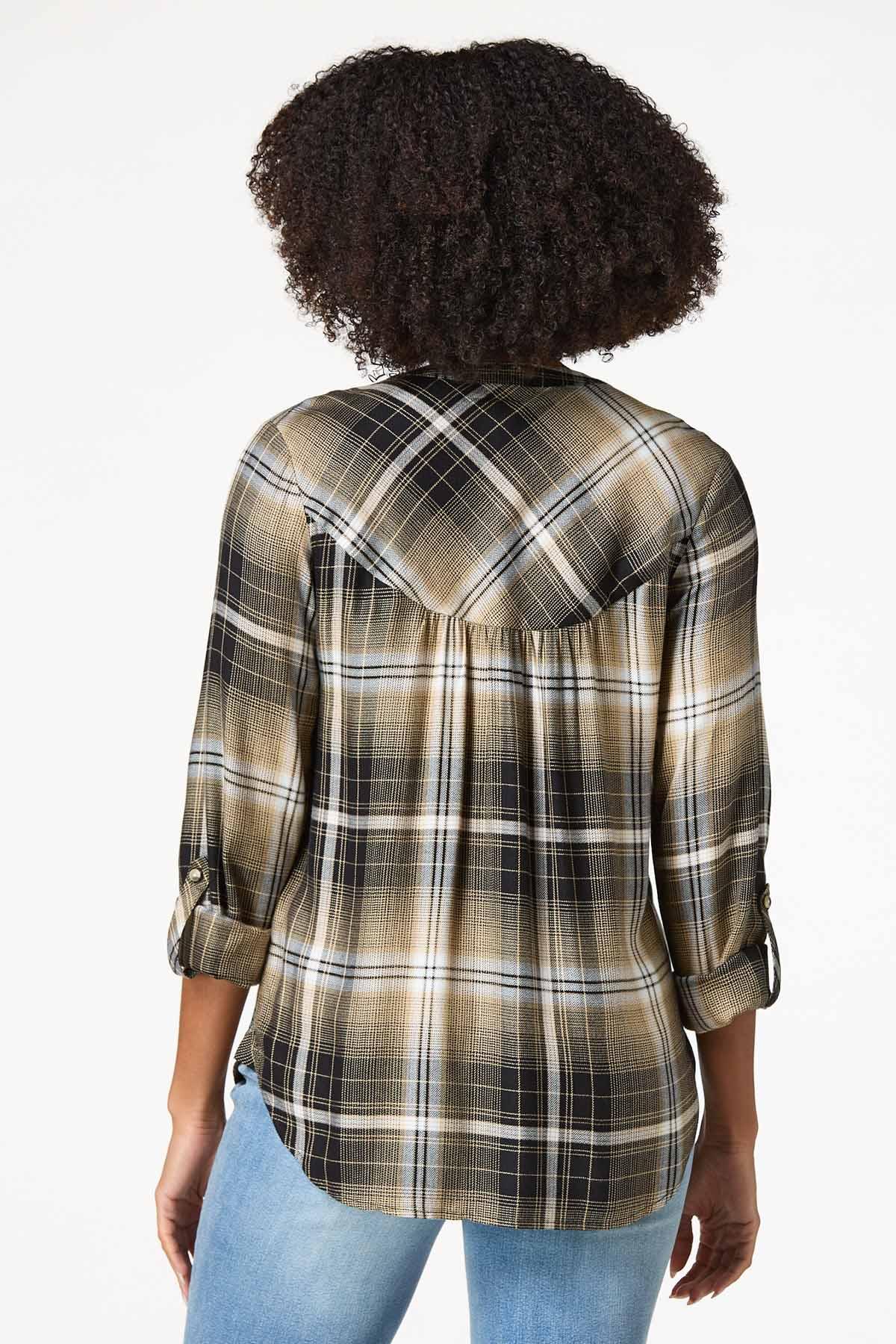 Neutral Plaid Top