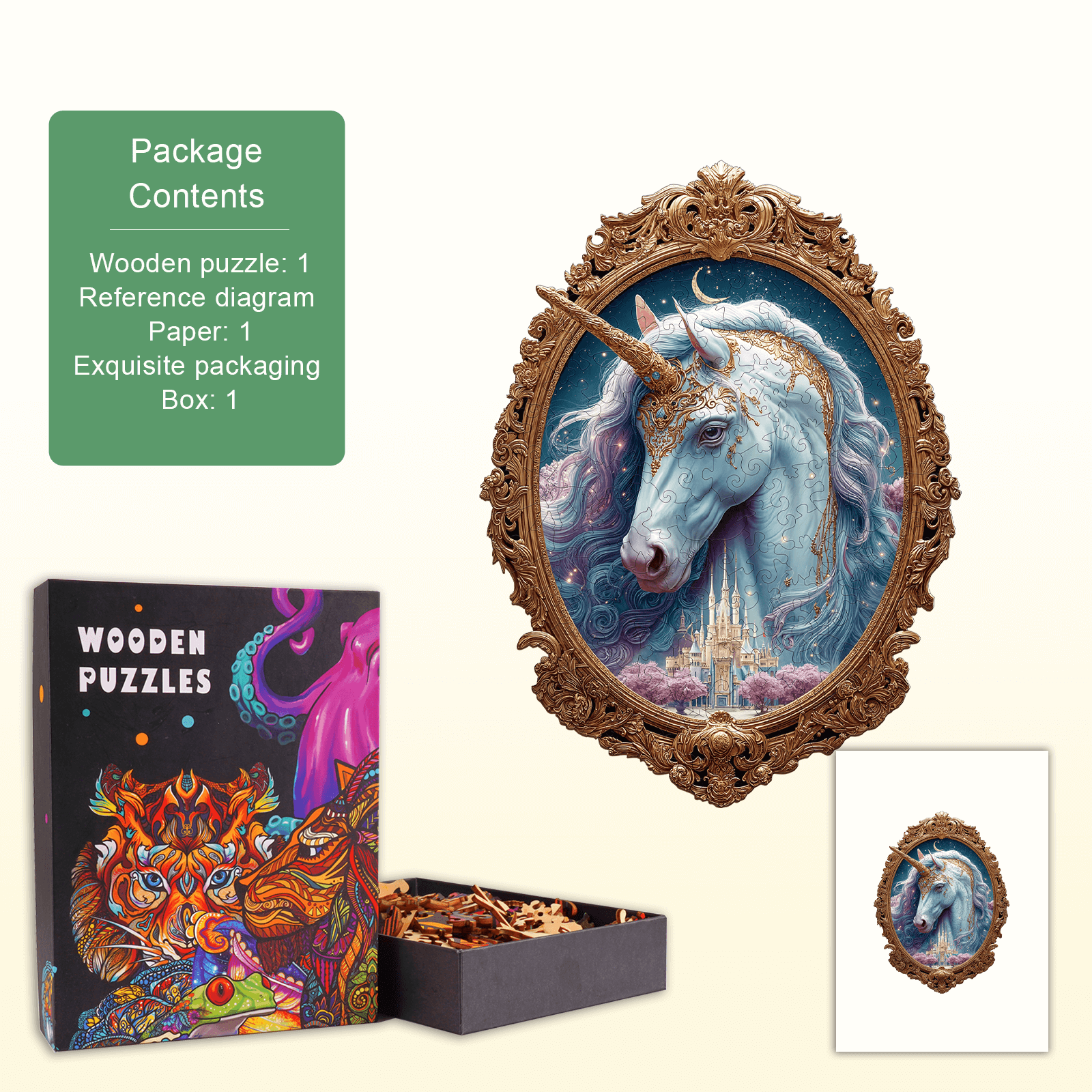 Unicorn Mirror Wooden Jigsaw Puzzle