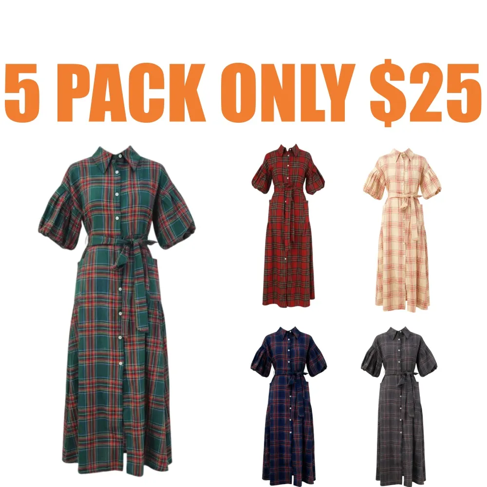 Christmas Womens Casual Button Down Shirt Dress