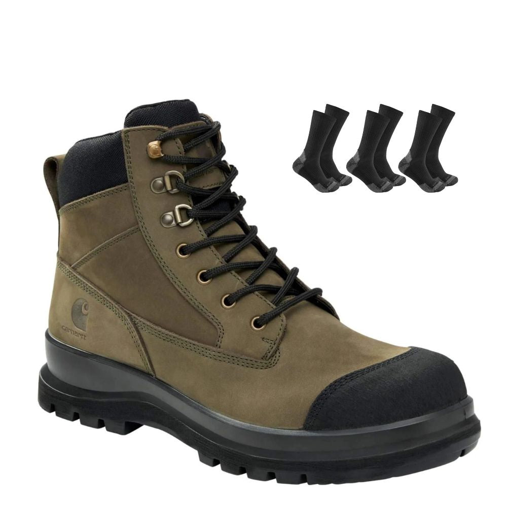 CHT Special Offer Detroit 6 Inch Safety Boots F702923 Pack - Detroit Composite Toe S3 Zip Safety Boots + 3 Pack CHT Socks