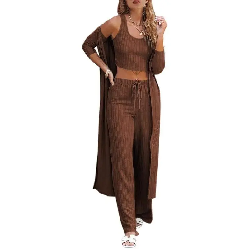 Women’s 3-Piece Loungewear Set with Cardigan
