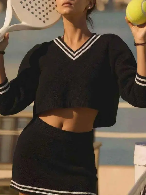 Women’s 2 Piece Knit Sweater & Mini Skirt Set