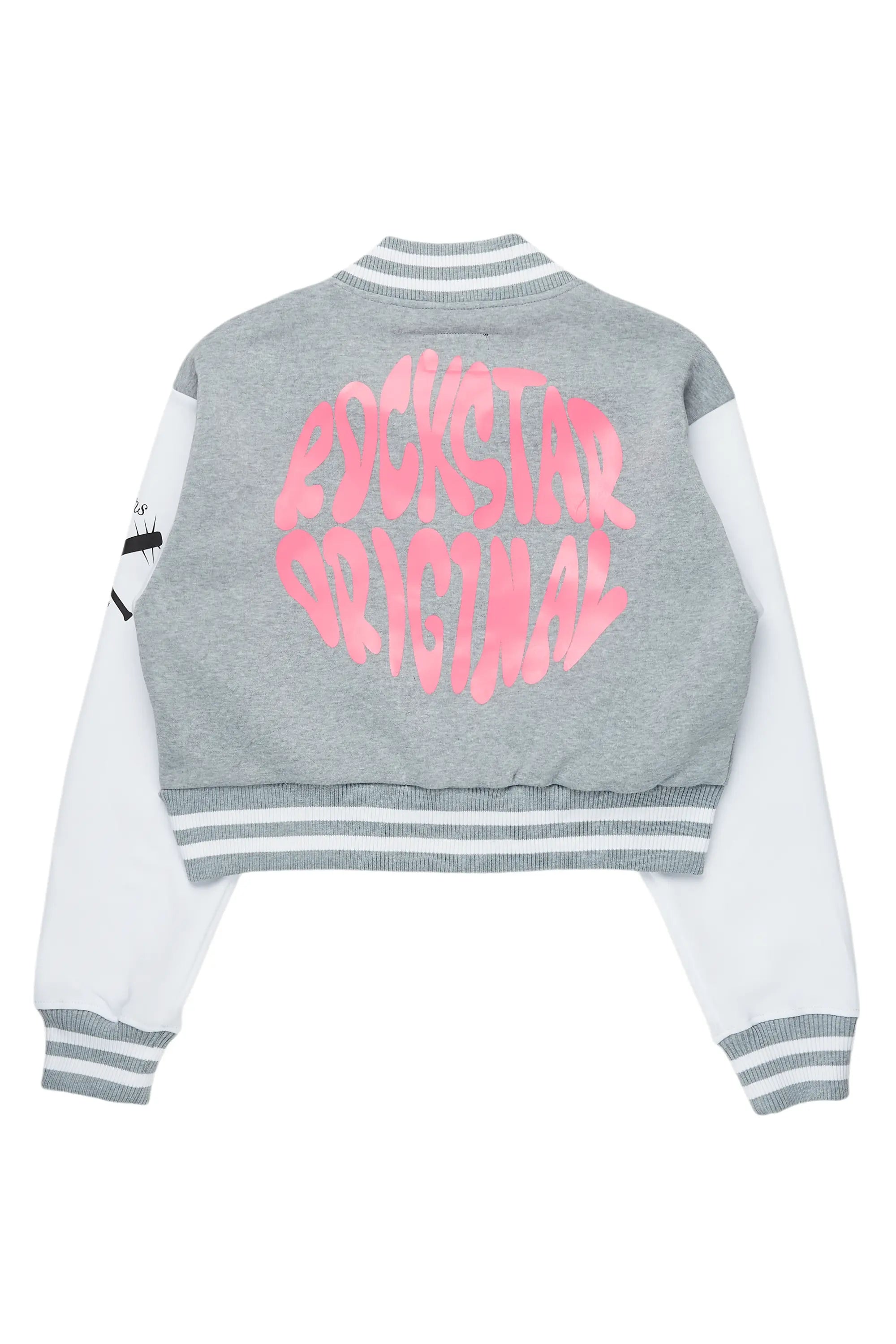 Talyka Heather Grey Varsity Jacket