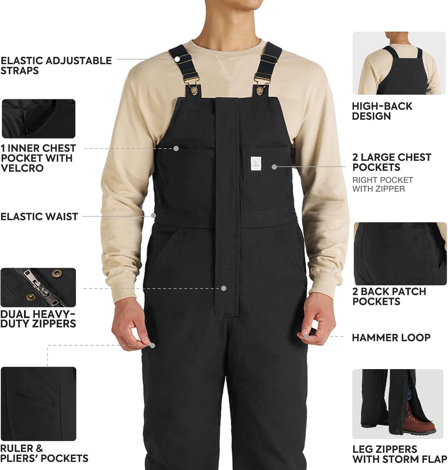 Men's Insulated Duck Bib Overalls