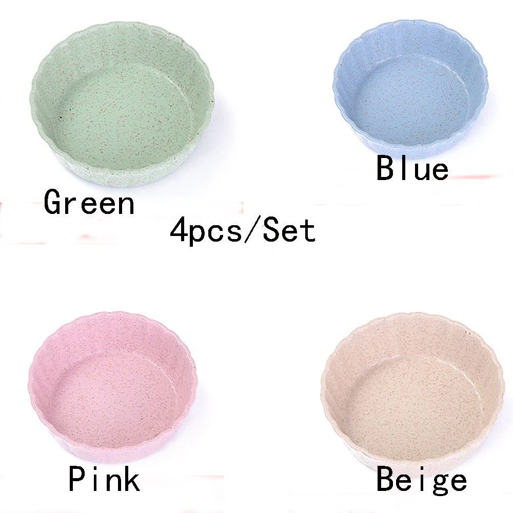 4PC Colorful Fluted Wheat Straw Bowls