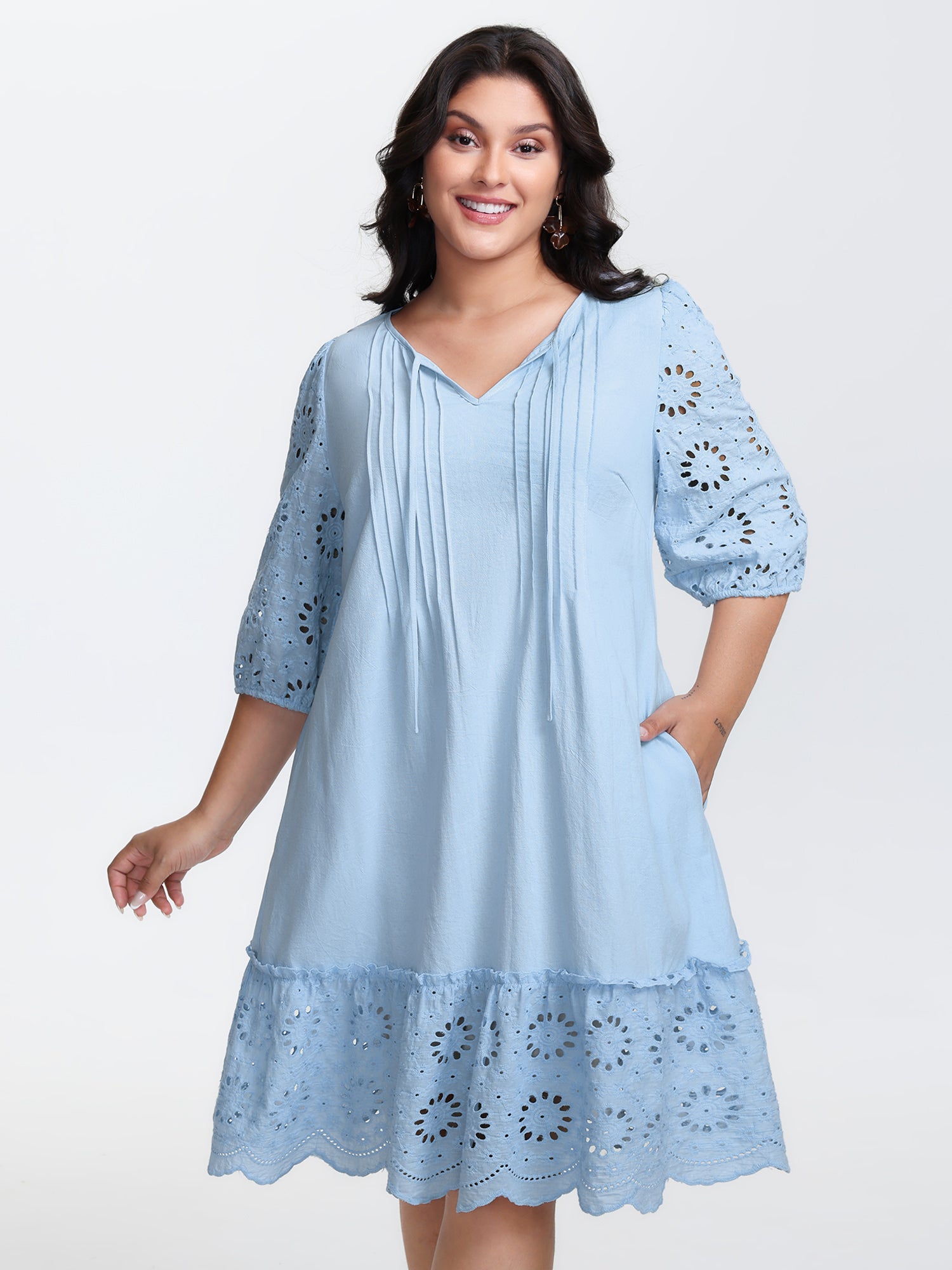 Pure Cotton Cut-Out Detail Mini Dress