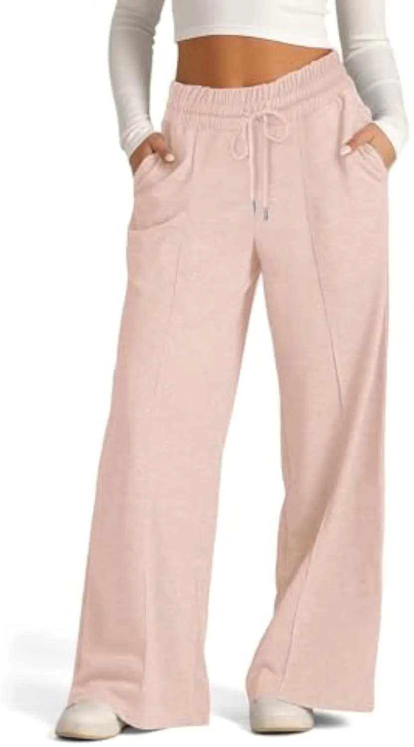 Wide Leg Sweatpants Women Drawstring High Waisted Joggers