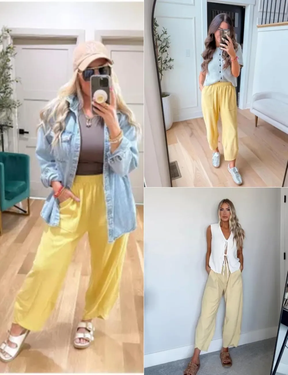 Women's Wide Leg Harem Pants Casual Palazzo Pants with Pockets High Waist Relaxed Fit