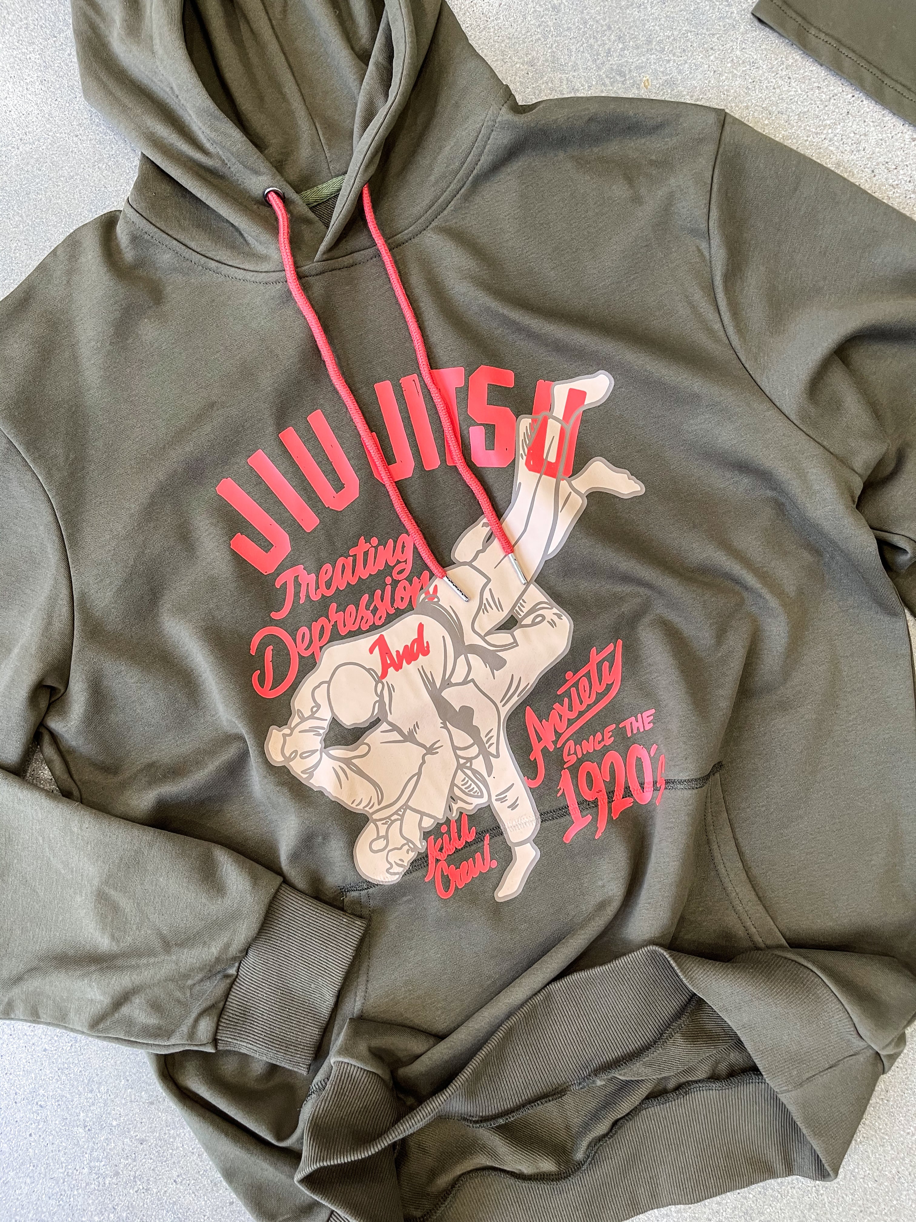 JIU JITSU DEPRESSION HOODIE - OLIVE