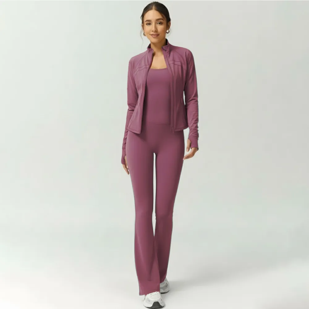 Stylish Yoga Set – Slim Fit Jacket & Jumpsuit