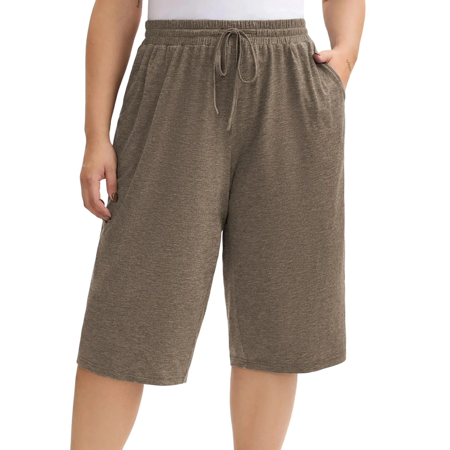 👖Women’s Relaxed Wide-Leg Capri Lounge Pants with Drawstring Pockets