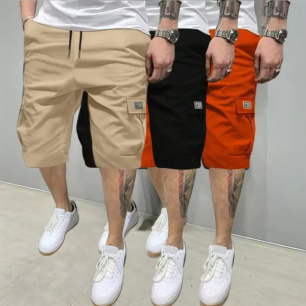 Men’s Summer Lightweight 3-Pack Cargo Shorts with Multiple Pockets