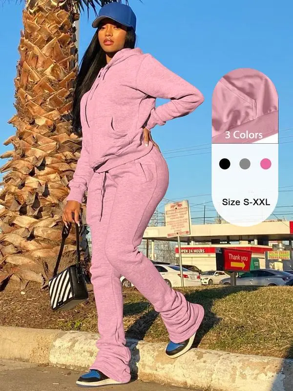 Women's two-piece winter sweatshirt set