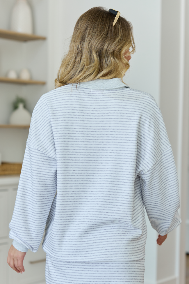 Mattie Grey Striped Sweatshirt