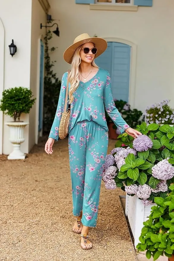 Womens Pajama Sets 2 Piece Lounge Set Fall Winter Pajamas