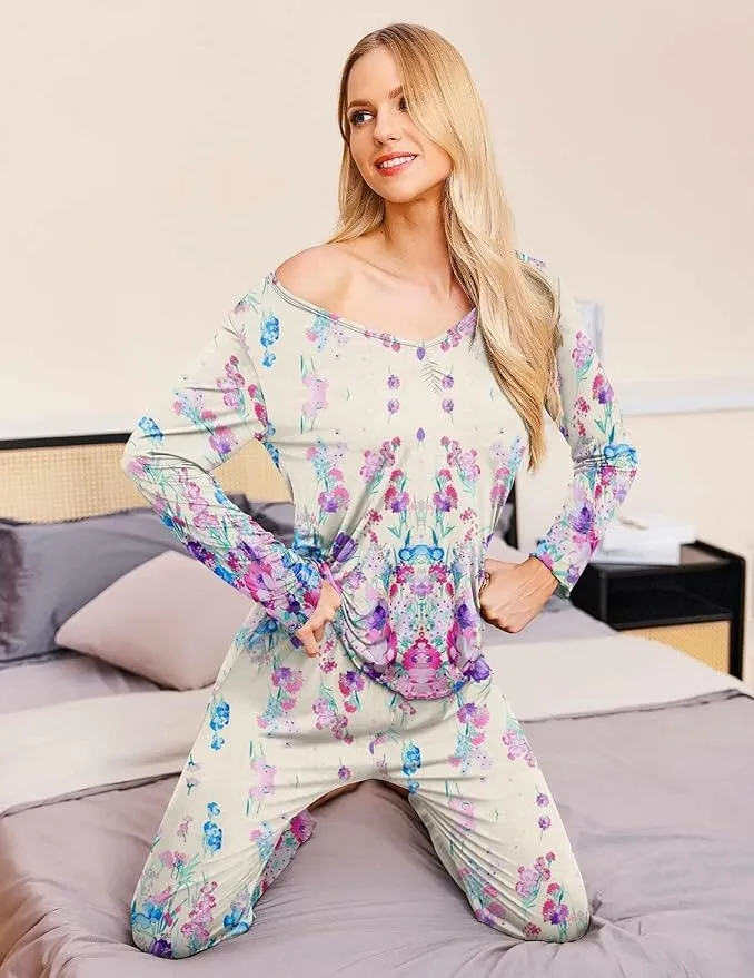 Womens Pajama Sets 2 Piece Lounge Set Fall Winter Pajamas
