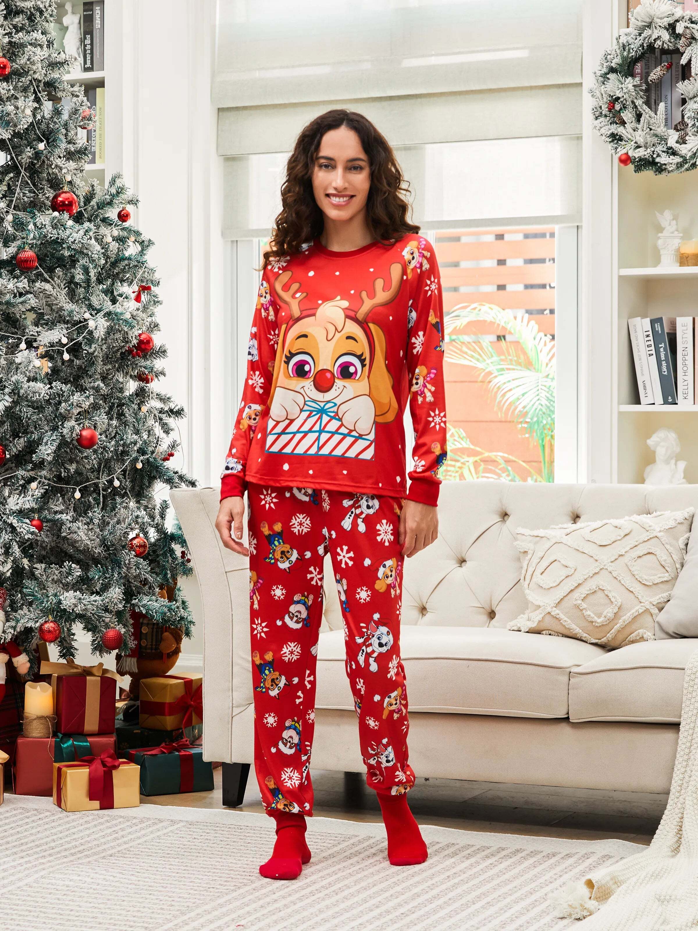 Christmas Family Matching Chase and Marshall Pajamas Sets with Christmas Socks