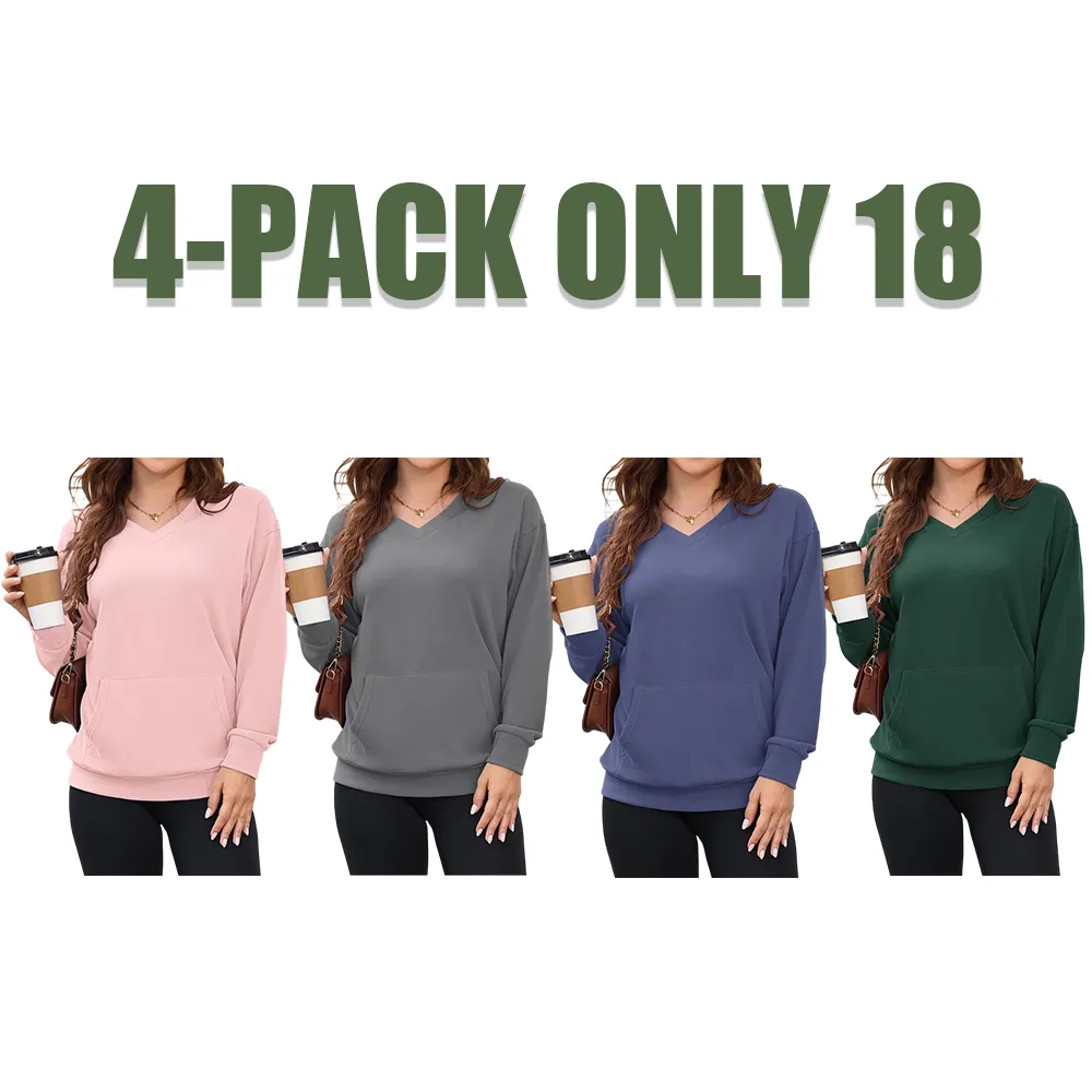 Women's Hoodless V-neck Sweatshirt